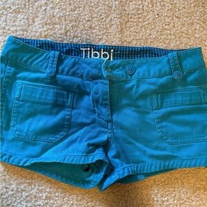 Vintage Y2K dELiA*s Tibbi Teal Punch Shorts 3/4